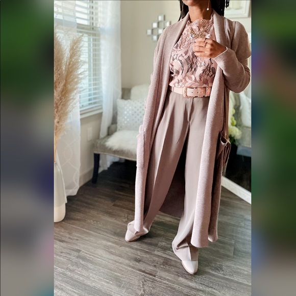 MaxSport Long Cardigan Duster Sand Nude Large - Picture 4 of 11